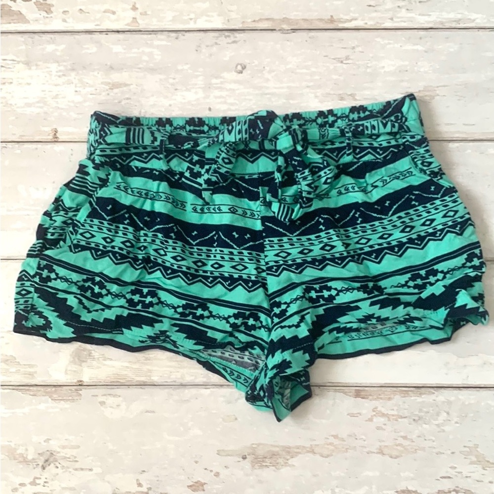 Women’s S/M Teal Aztec Native Teal Green Blue Bootie Shorts HAVE Size Small